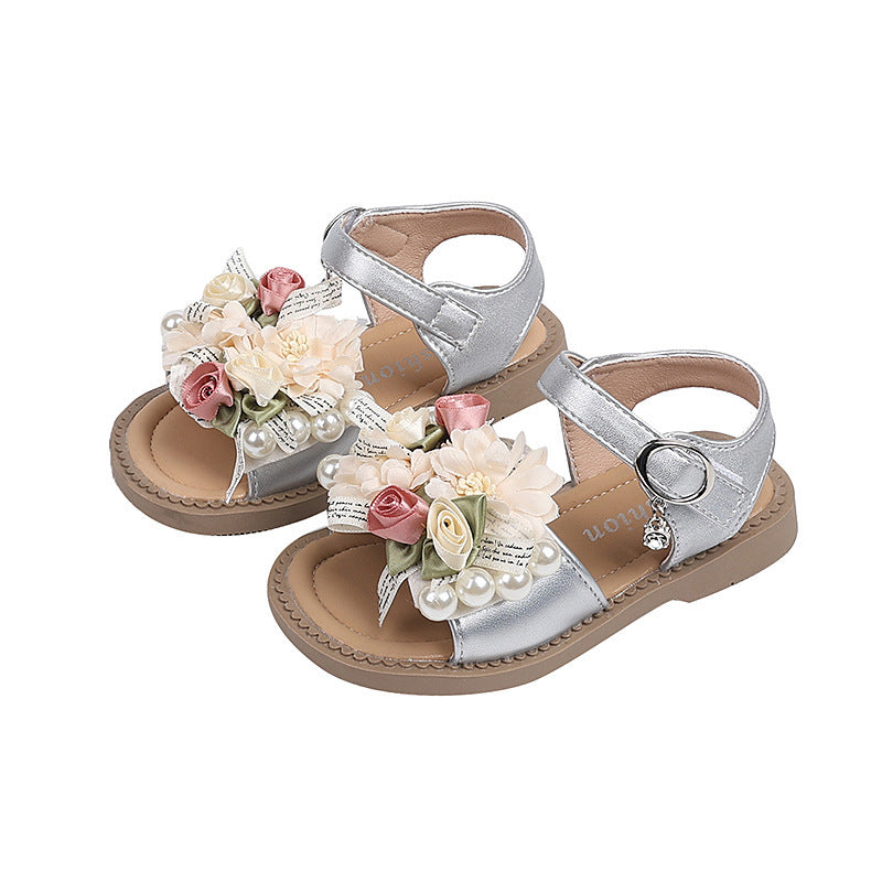 Girls Summer New Flower Soft Bottom Sandals
