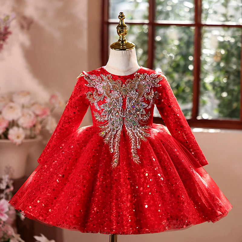 Children's New Year Dresses Baby Birthday Princess Dresses Girls' Christmas Dresses