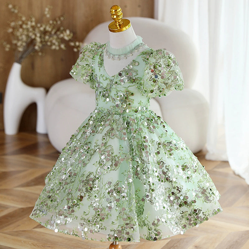 Cute Baby  Girl Sequins Christmas Dress Toddler Pageant First Communion Princess Dress