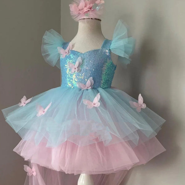 Girls Birthday Princess Dress Children's Party Puffy Dress