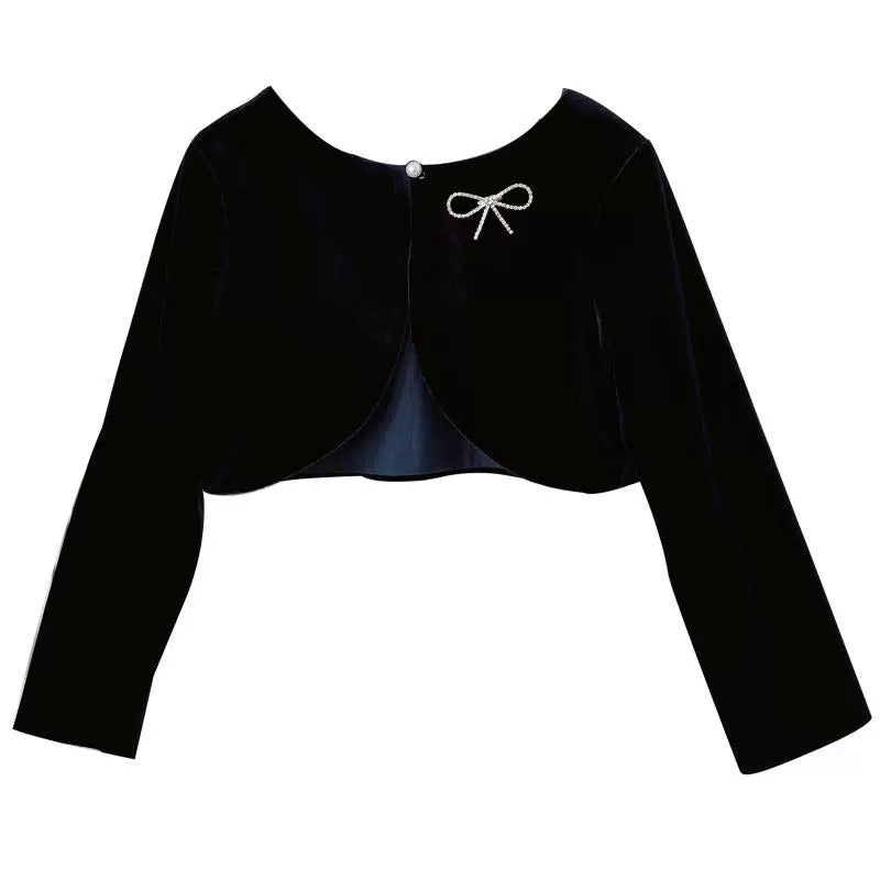 Baby Girls Velvet Long Sleeve Short Jacket