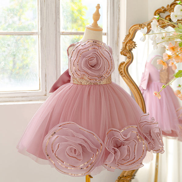 Children's Birthday Dress Girl's Puffy Dress Flower Girl Wedding Princess Dress