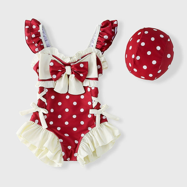 Summer Girls Red Princess Cute Swimsuit