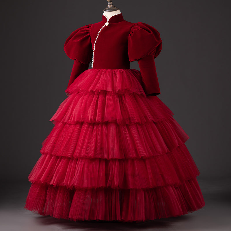 little girls christmas traditional dress Gloria christmas girl dress