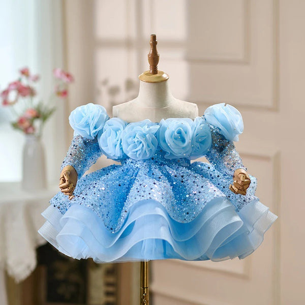 Children's Elegant Sequined Dress Flower Girl Princess Dress Girl Birthday Dress