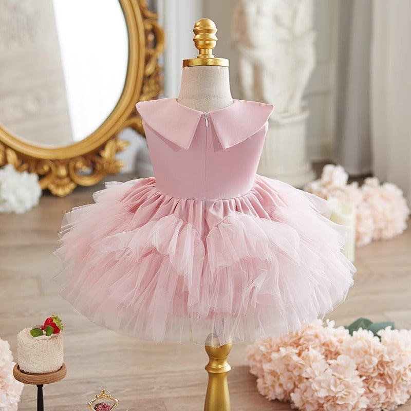 Baby Girl Birthday Pink Dress Girl Party Princess Dress Flower Girl Puffy Dress