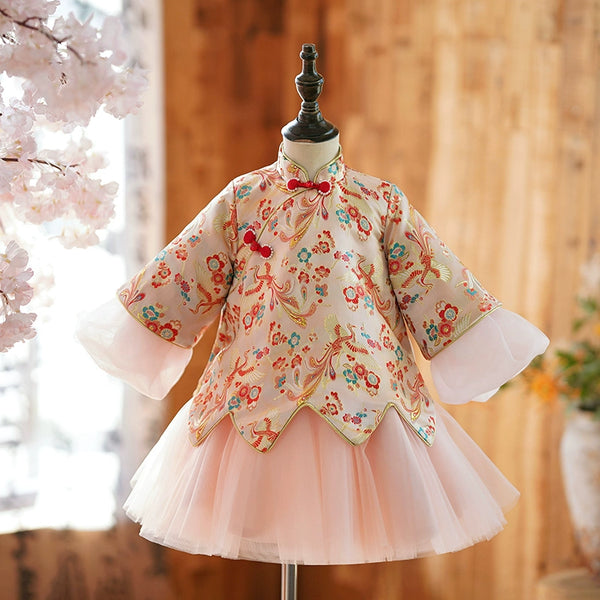 Baby Girl Birthday Princess Dress Girl New Year Greeting Cheongsam Dress