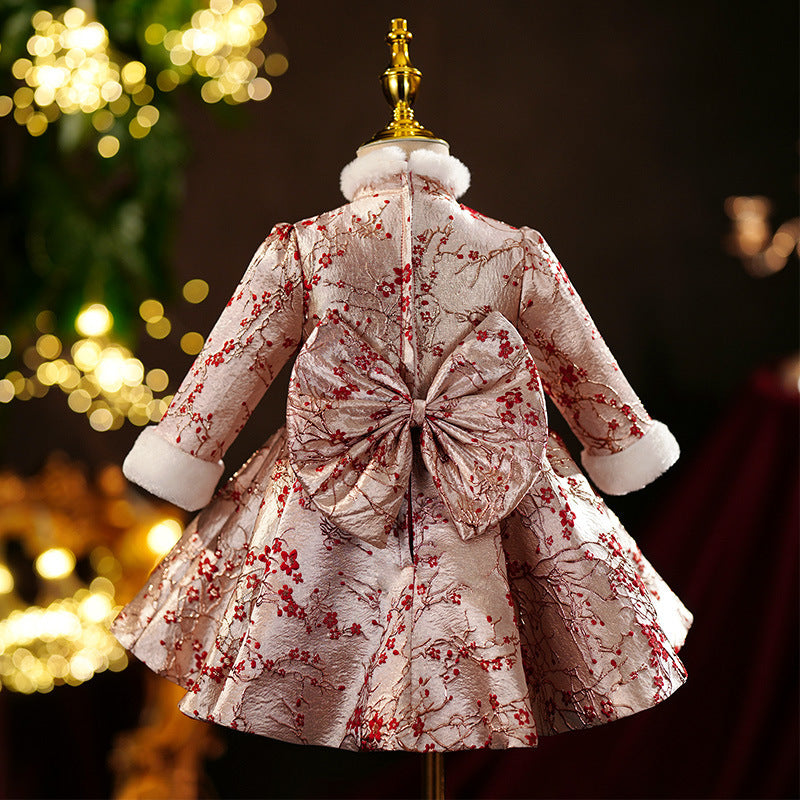 Winter Cute Baby Girl Puffy Long Sleeve Christmas Dress Toddler Birthday Princess Dress Winter Cute Baby Girl Puffy Long Sleeve Christmas Dress Toddler Birthday Princess Dress