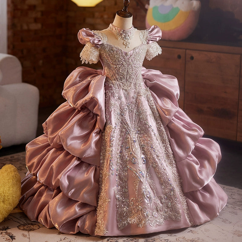 pink sequin wedding dress Rose Gold Wedding Dress Princess Sequins Ball Gown Off Shoulder
