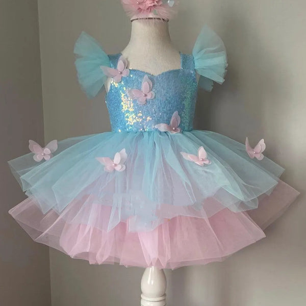 Girls Birthday Princess Dress Children's Party Puffy Dress