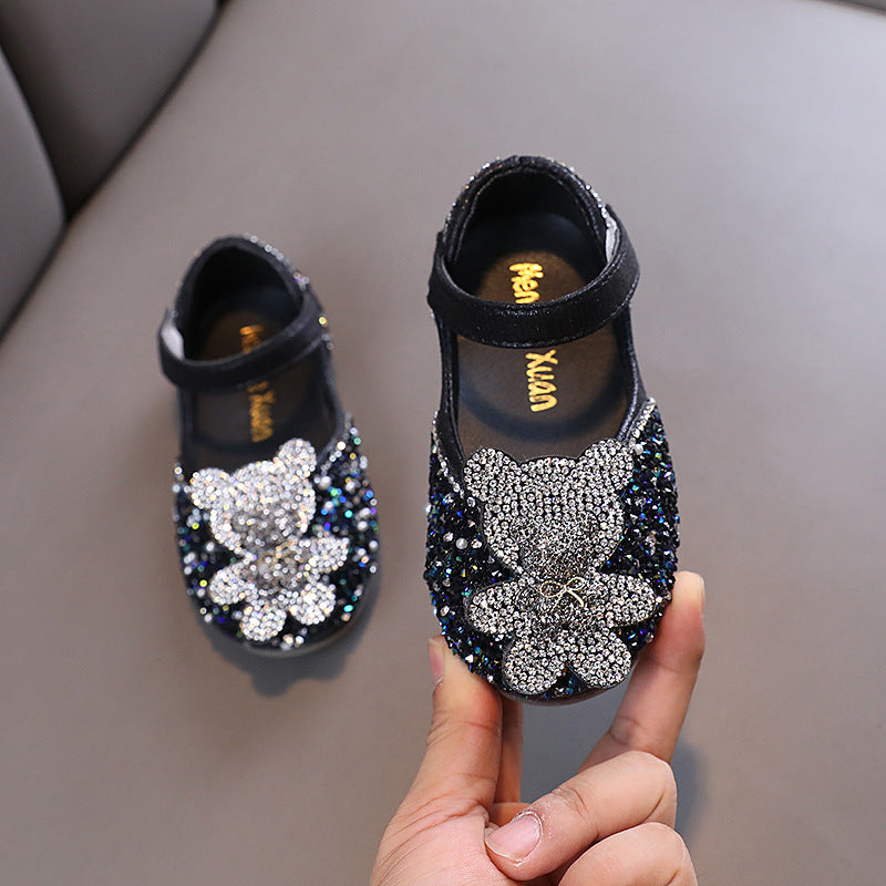 Baby Girls Sequins Bear Birthday Princess Dress Shoes Baby Girls Sequins Bear Birthday Princess Dress Shoes