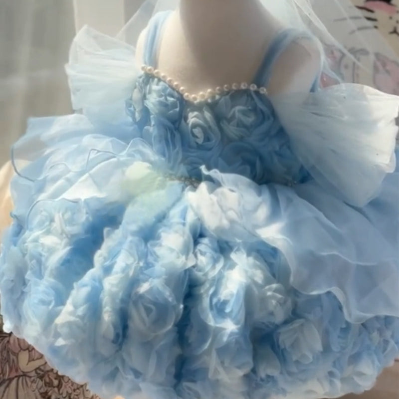 Girls Cute Birthday Dress Girls Party Puffy Princess Dress