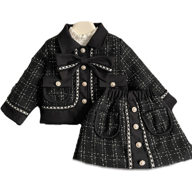 New Year Baby Girls Black  Two-piece Suit