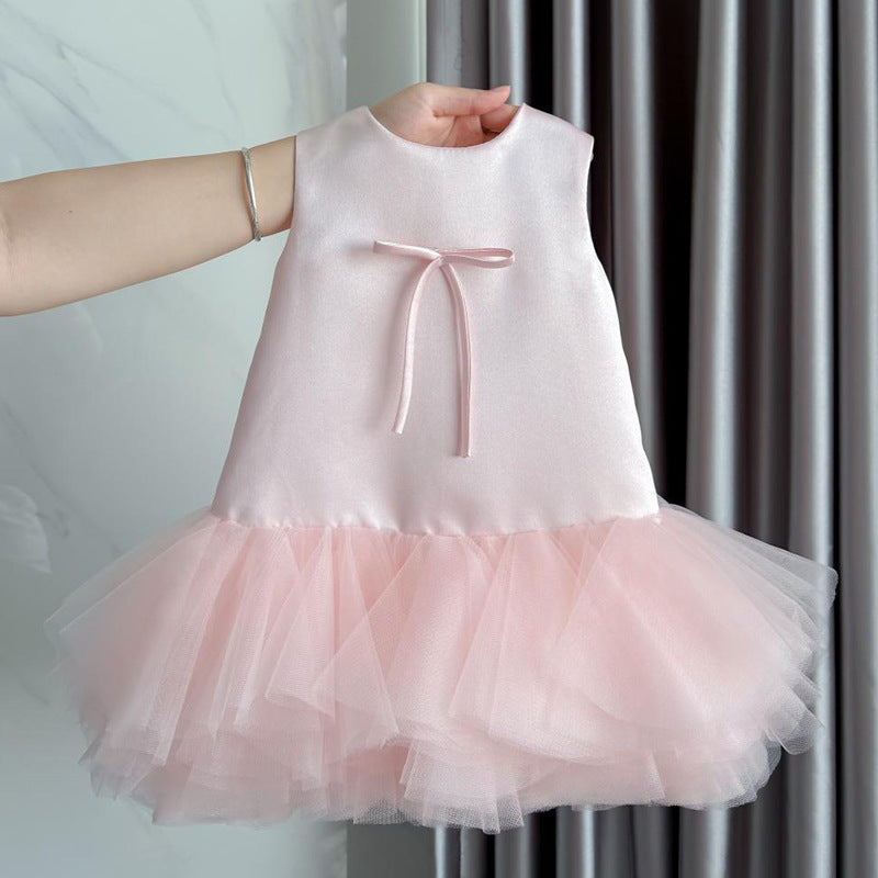 Pink Baby Birthday Dress Children's Communion Dress