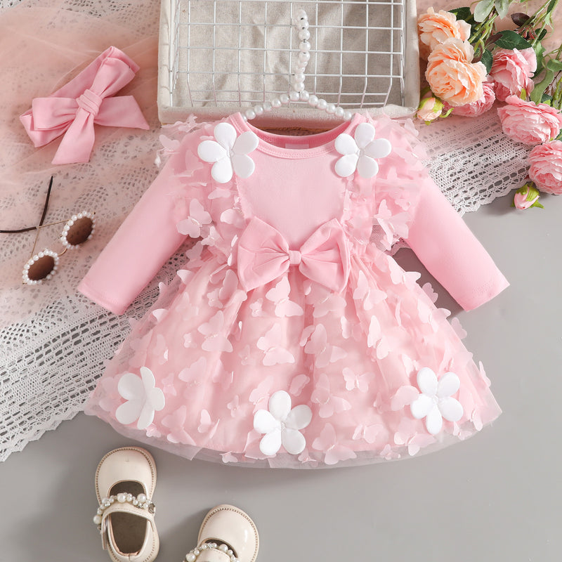 Girls Floral Vacation Dress Girls Elegant Birthday Dress