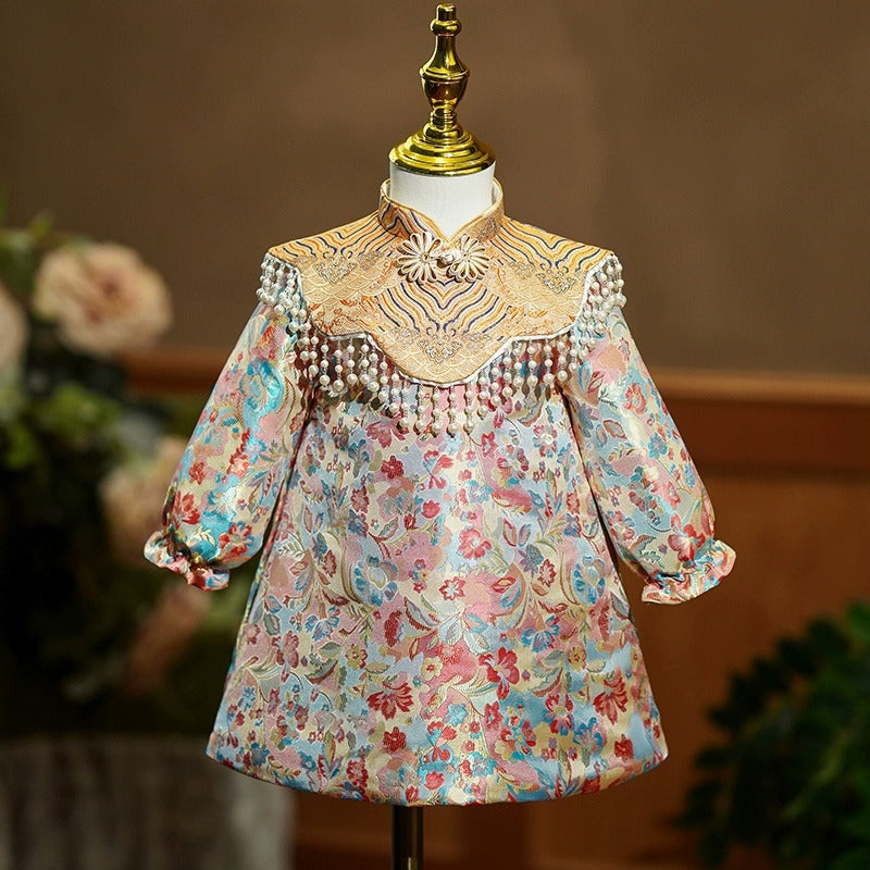 Cute Baby Girl Christmas Dress Toddler Embroidered Pearls Birthday Princess Dress, Colorful / 2-3 Years (100cm) Cute Baby Girl Christmas Dress Toddler Embroidered Pearls Birthday Princess Dress, Colorful / 2-3 Years (100cm)