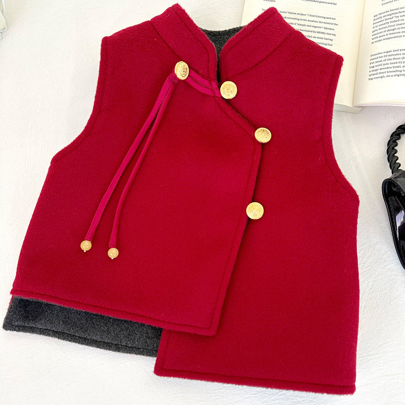 Girls' Winter New Year Fleece Vest and Trousers