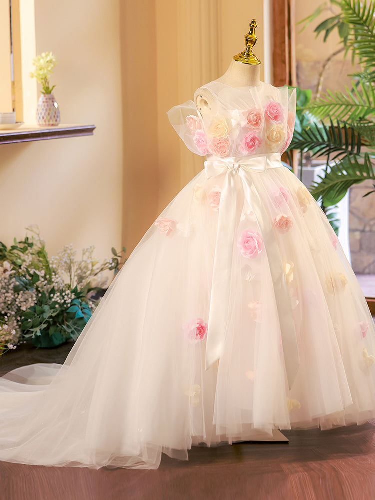 princess dress summer Girls' Dress Summer Dress Princess * Girl Wedding Tulle Skirt Hostess Flounce Skirt