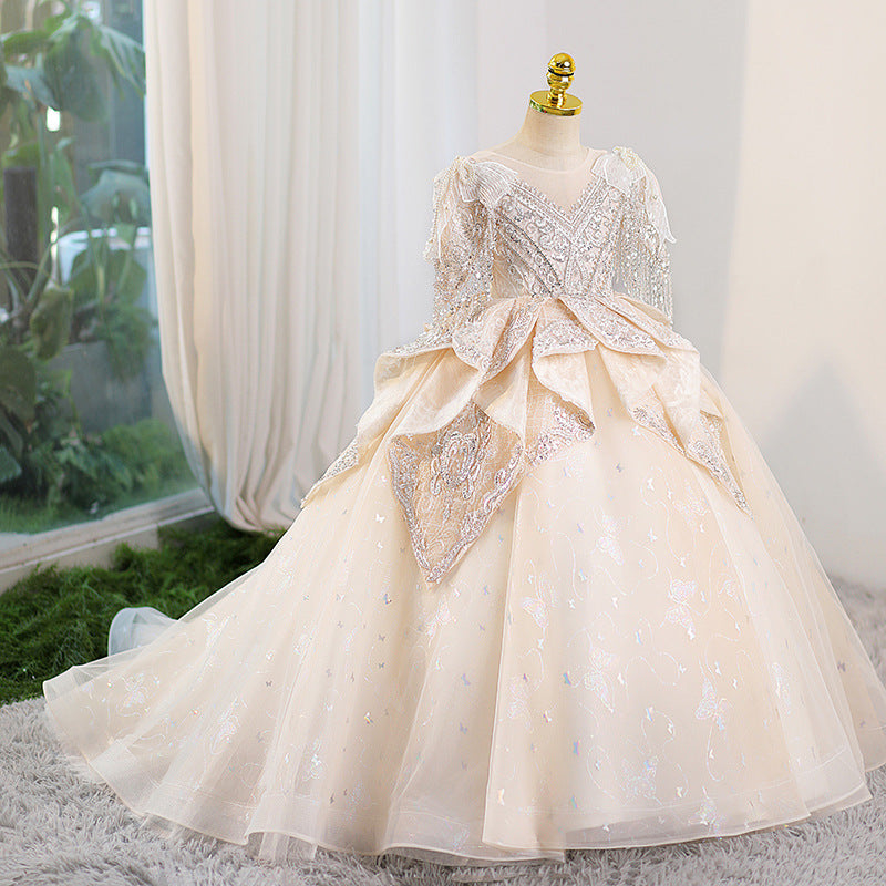 champagne dresses multi layer princess embroidered Rachel Allan Quinceanera-La Reina RQ1187
