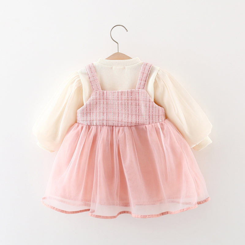 Baby Girl Stitching Style Two Piece Dress