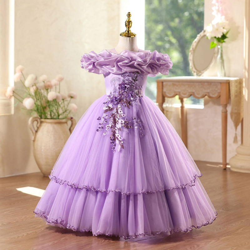 Girls Beauty Pageant Dress Flower Girl Wedding Princess Dress Children's Birthday Dress