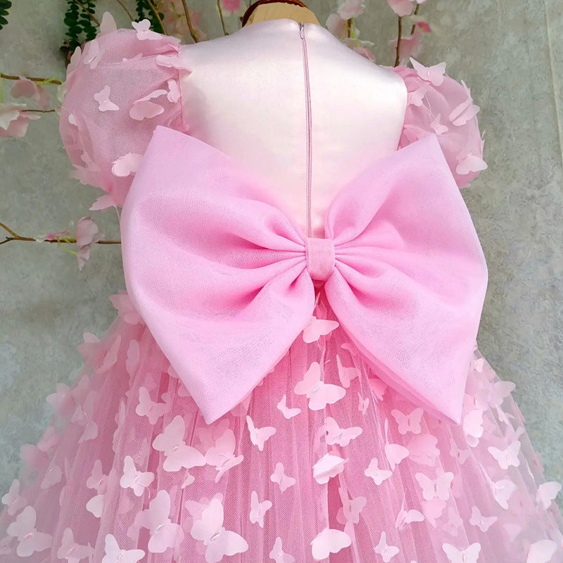 Cute Baby Girl Butterfly Beauty Pageant Dress Toddler Fluffy Princess Dress