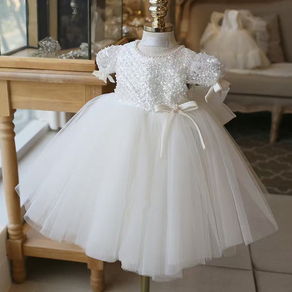 Baby Girl Birthday Dress Girl Party Dress Flower Girl Sequin Princess Dress