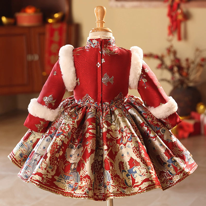 Children's Red New Year Christmas Dress Girls Birthday Party Princess Dress Children's Red New Year Christmas Dress Girls Birthday Party Princess Dress