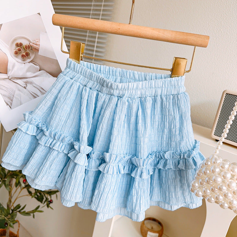 Bow Tie Top Plaid Skirt Two-piece Set