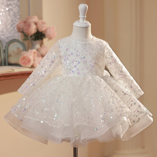 Cute Baby Girl Autumn Sequins Dress Toddler Pageant Birthday Princess Dress