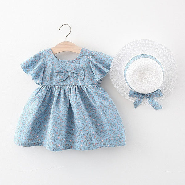 Baby Dress Butterfly Sleeve Pastoral Style Floral Dress
