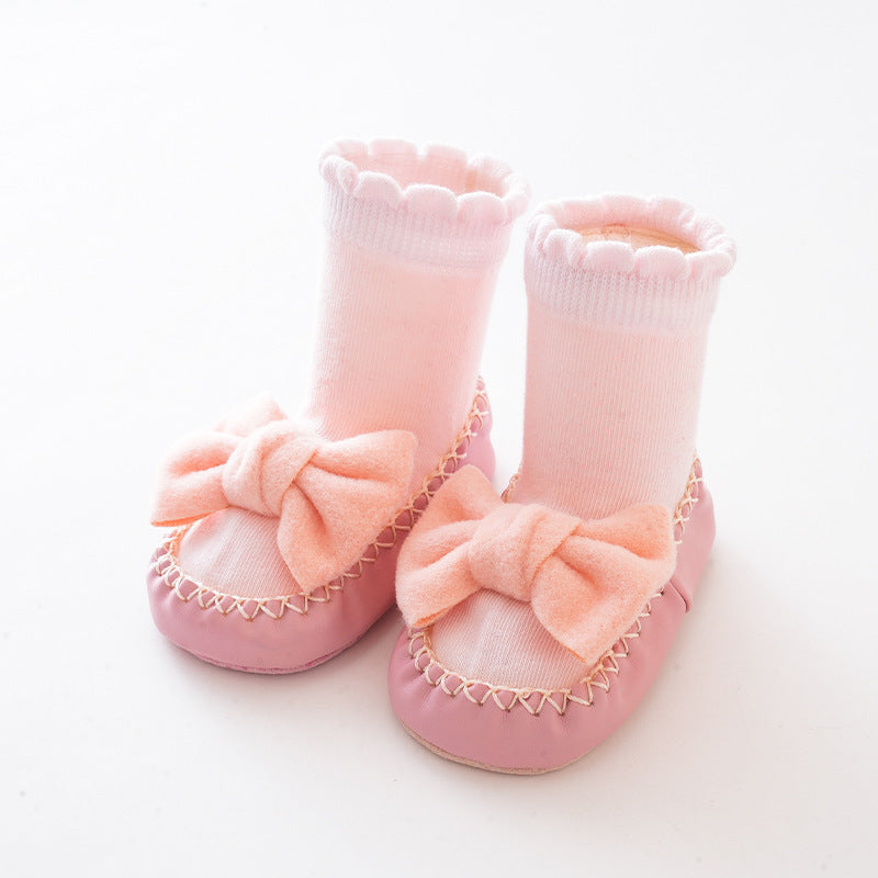 Baby Non-slip Mid-calf Bow Princess Shoes