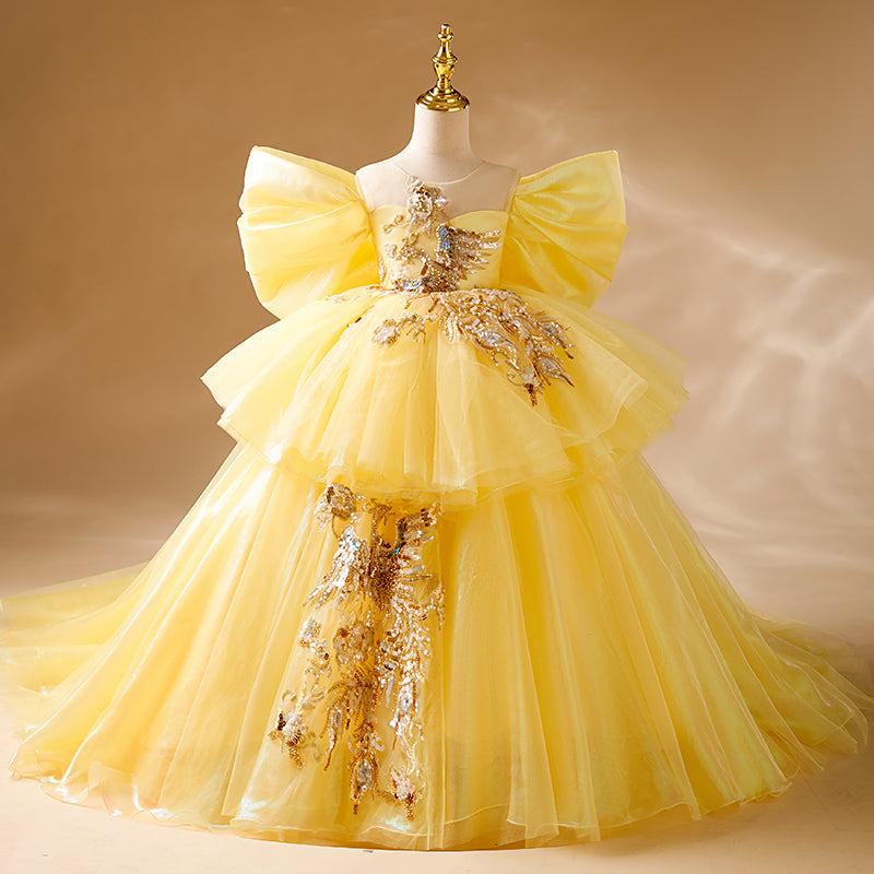 Luxurious Flower Girl Dress Pageant Wedding Summer Formal Party Princess Dress