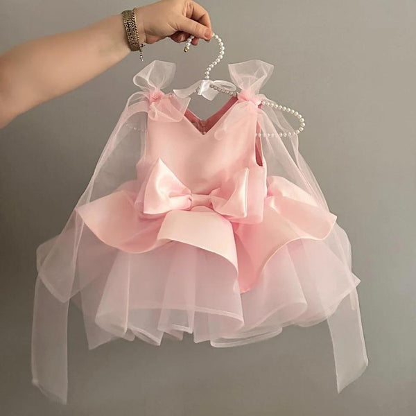 Girls Communion Dress Flower Girl Dress Baby Birthday Party Princess Dress