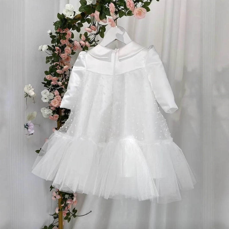 White Girls Birthday Dress Spring Children's Party Puff Princess Dress
