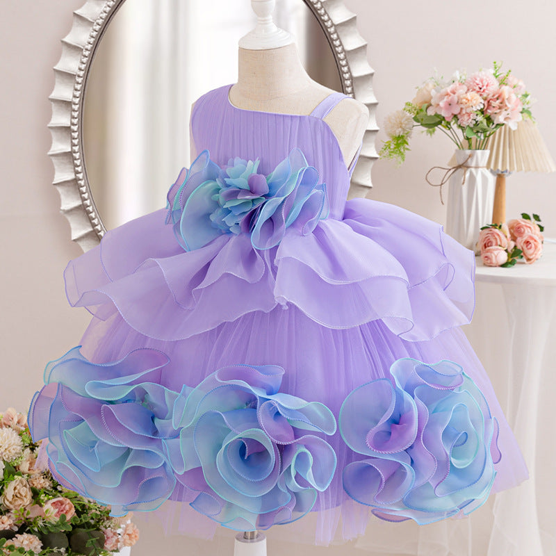 Children's Birthday Dress Girl Communion Flower Princess Dress