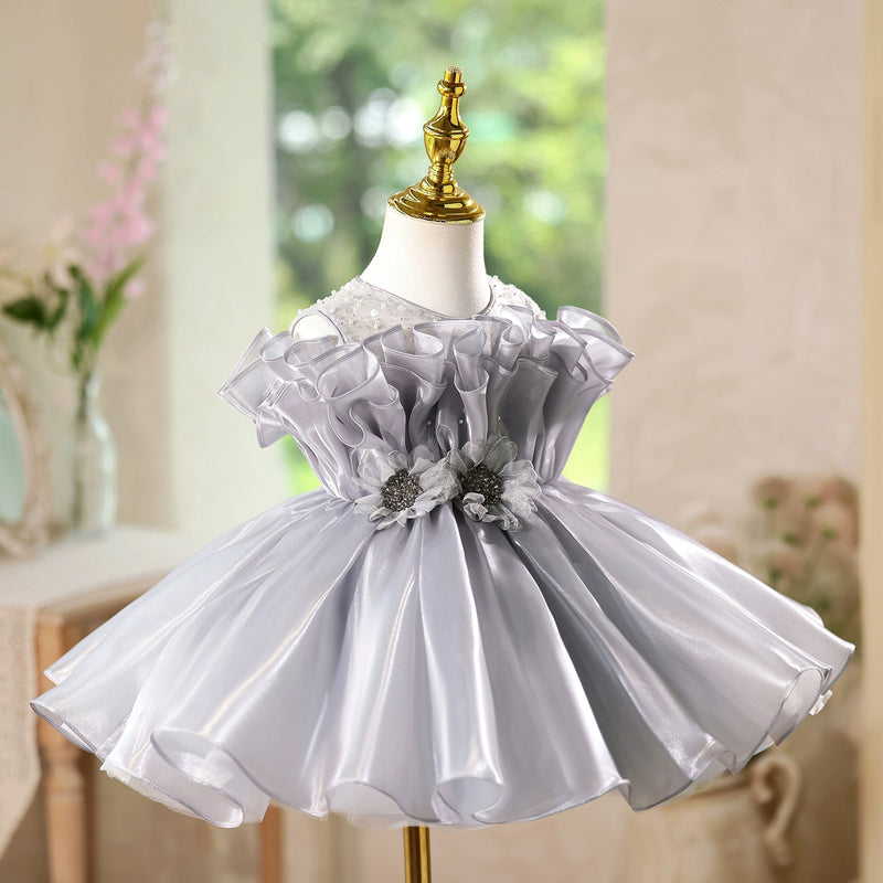 Children's Ball Gray Dress Girl Birthday Party Princess Dress