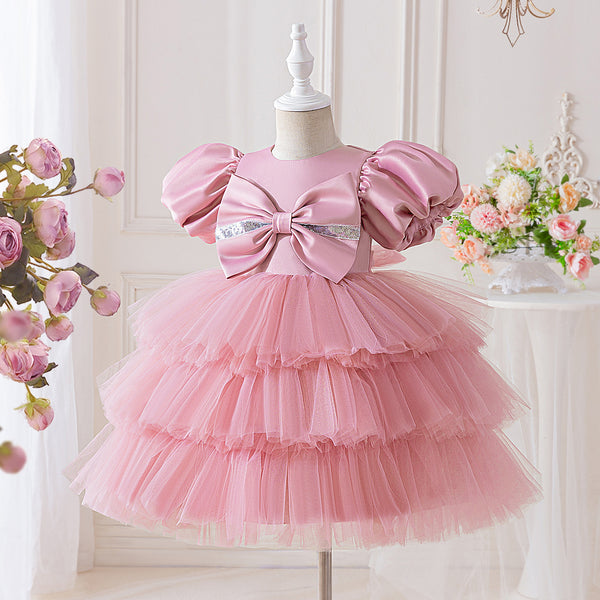 Girls Birthday Dress Girls Party Puff Sleeve Princess Dress Flower Girl Dress
