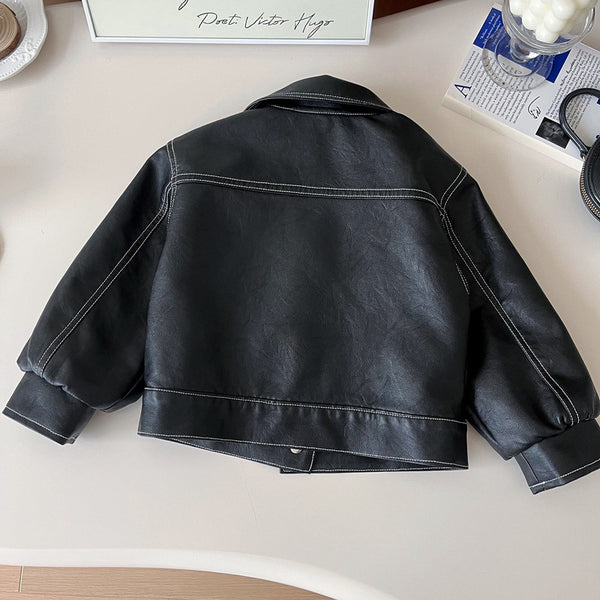 New Autumn Children's Soft PU Leather Jacket
