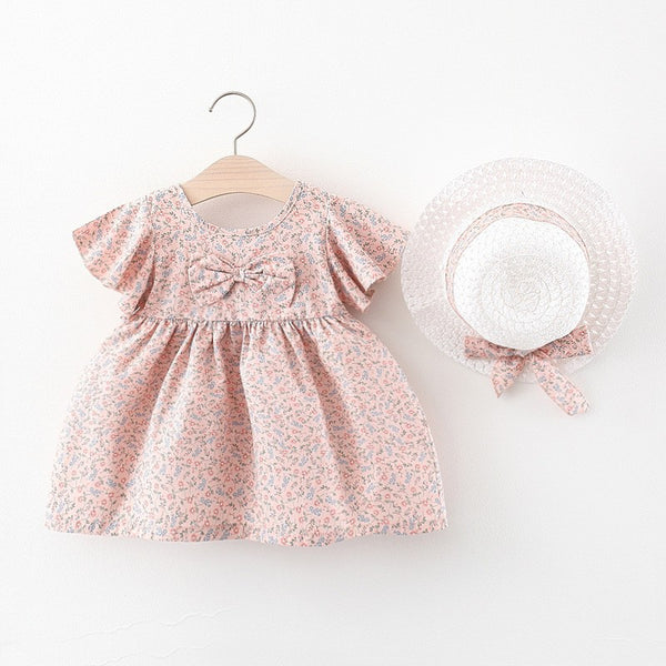 Baby Dress Butterfly Sleeve Pastoral Style Floral Dress