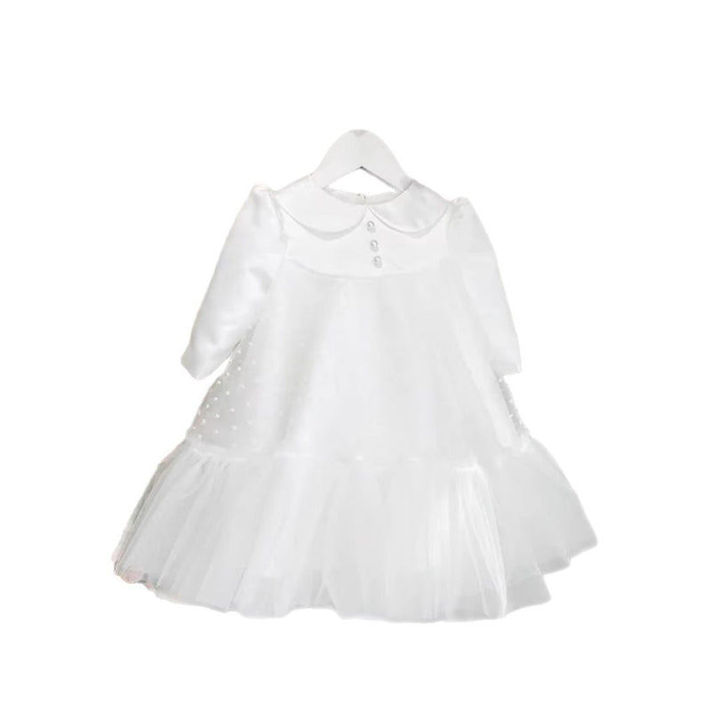 White Girls Birthday Dress Spring Children's Party Puff Princess Dress