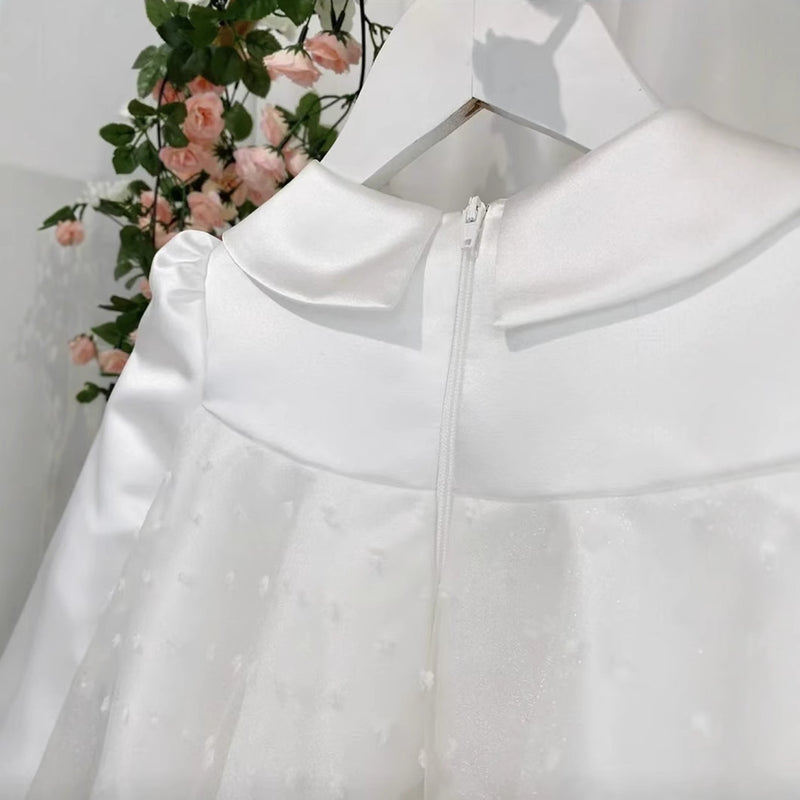 White Girls Birthday Dress Spring Children's Party Puff Princess Dress