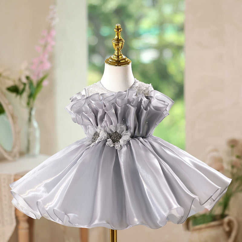 Children's Ball Gray Dress Girl Birthday Party Princess Dress