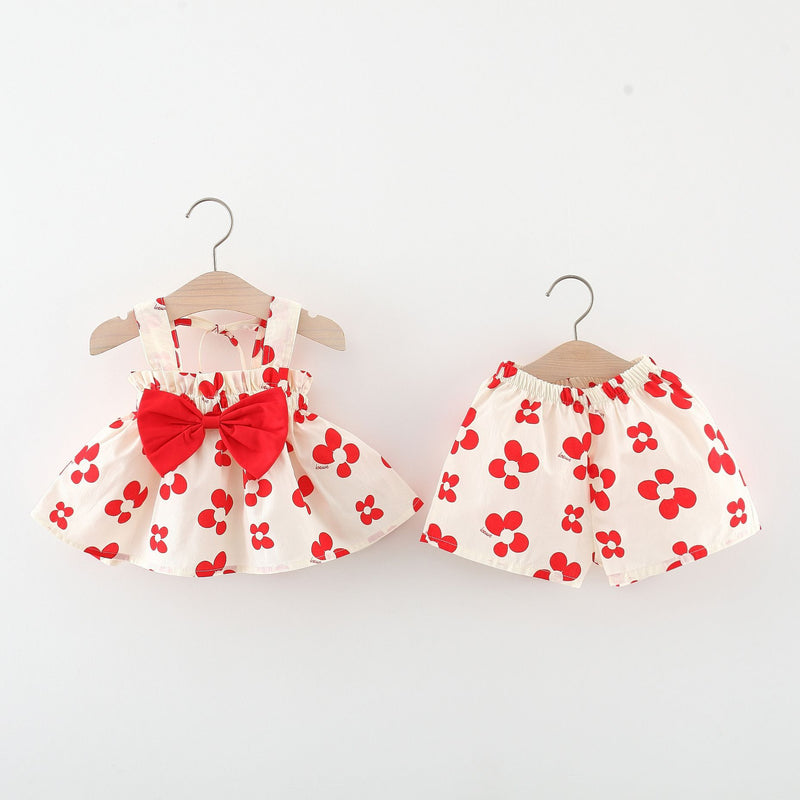 Girls Summer Camisole Shorts Two Piece Set