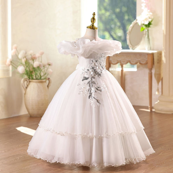 Girls Beauty Pageant Dress Flower Girl Wedding Princess Dress Children's Birthday Dress