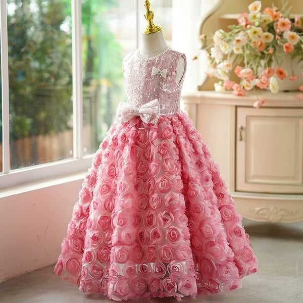 Cute Baby Girl Beauty Pageant Dress Toddler Birthday Party Princess Dress