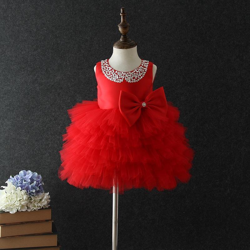 Baby Girl Pageant cupcake dress bow-knot princess dress