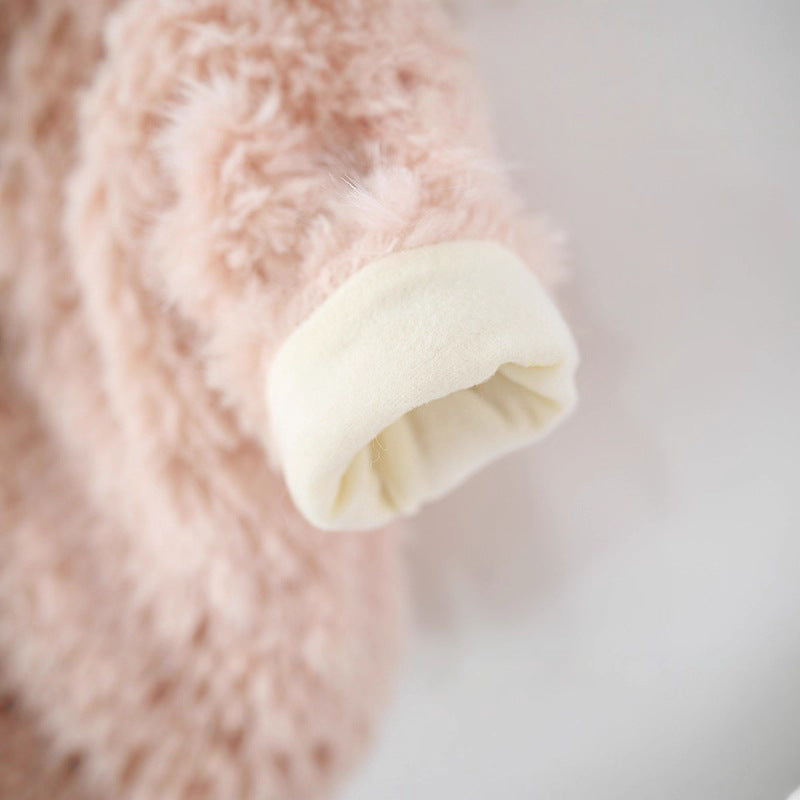 Girls' Winter Cartoon Warm Faux Fur Coat