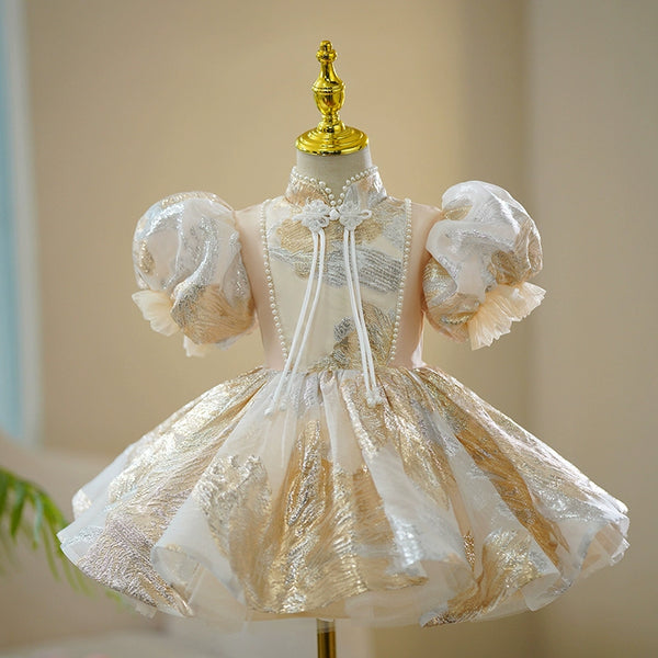 Baby Cute Girl Sequin Embroidery Dress Toddler Birthday Pageant Princess Dress