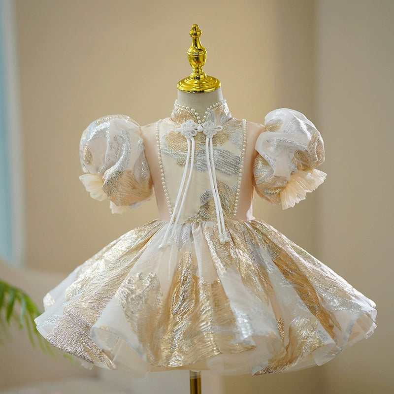 Baby Cute Girl Sequin Embroidery Dress Toddler Birthday Pageant Princess Dress